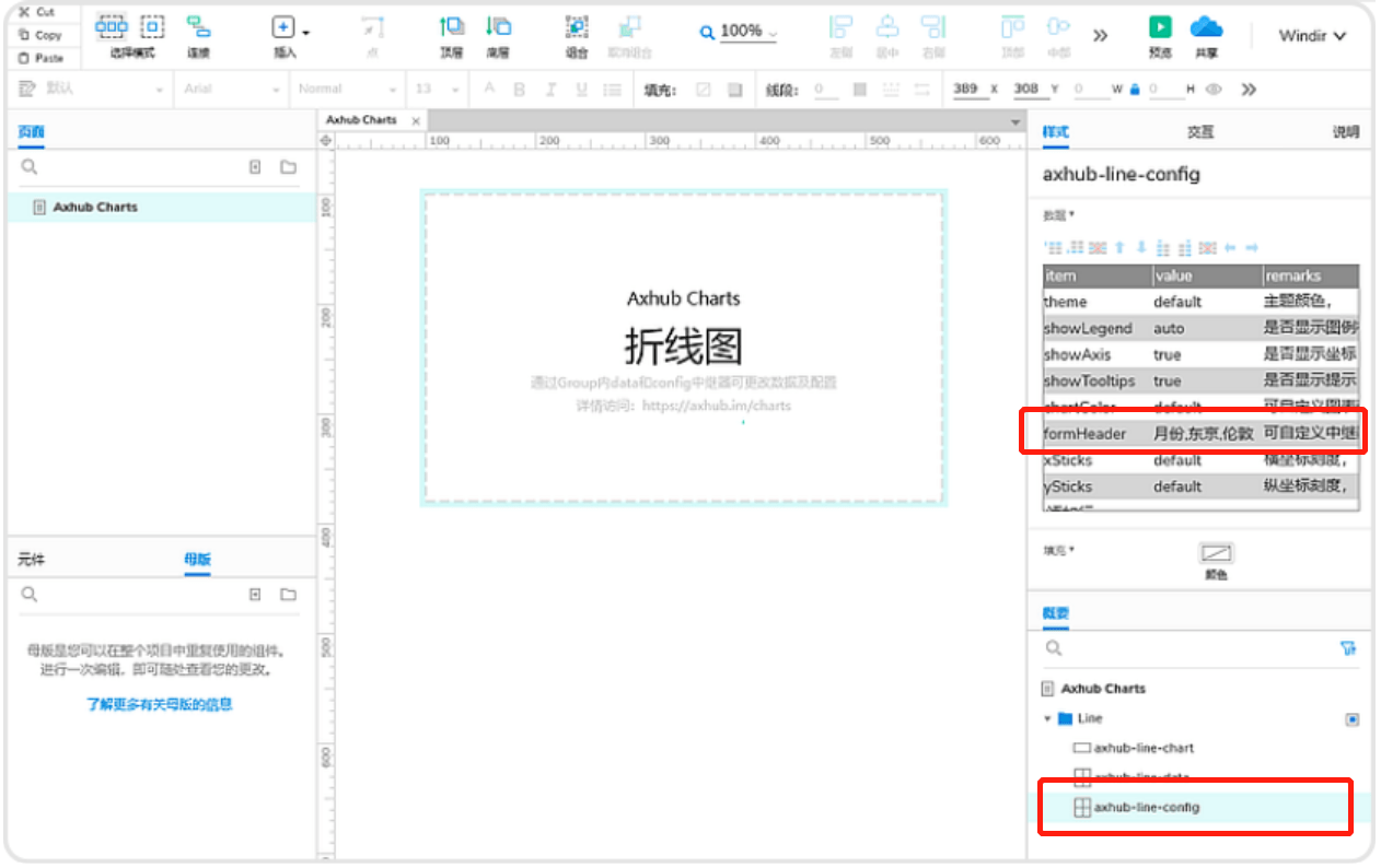 Axure RP9 [Axhub Charts]动态图表如何修改数据及配置